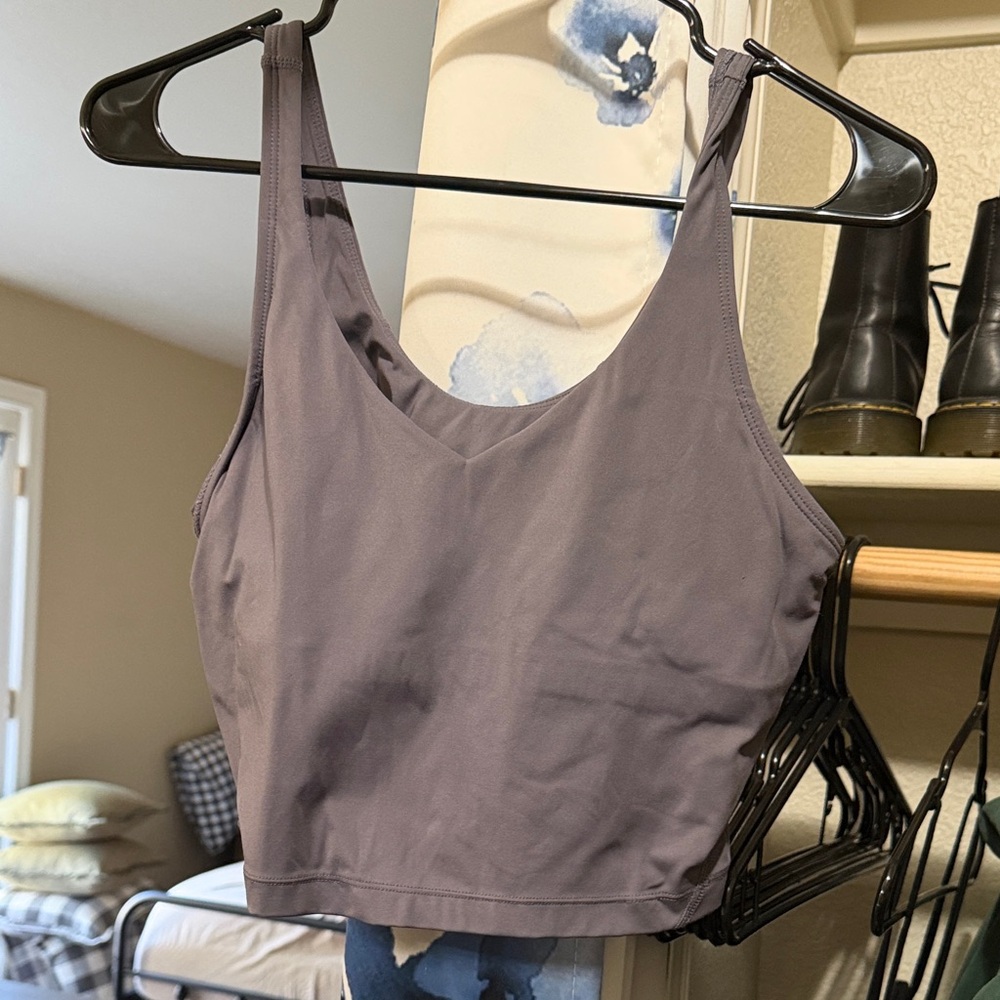Purple crop Tank Top built in bra